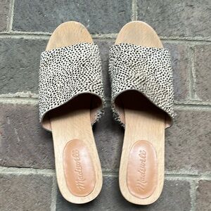 Madewell The Evelyn Slide Clog - Spotted Calf Hair